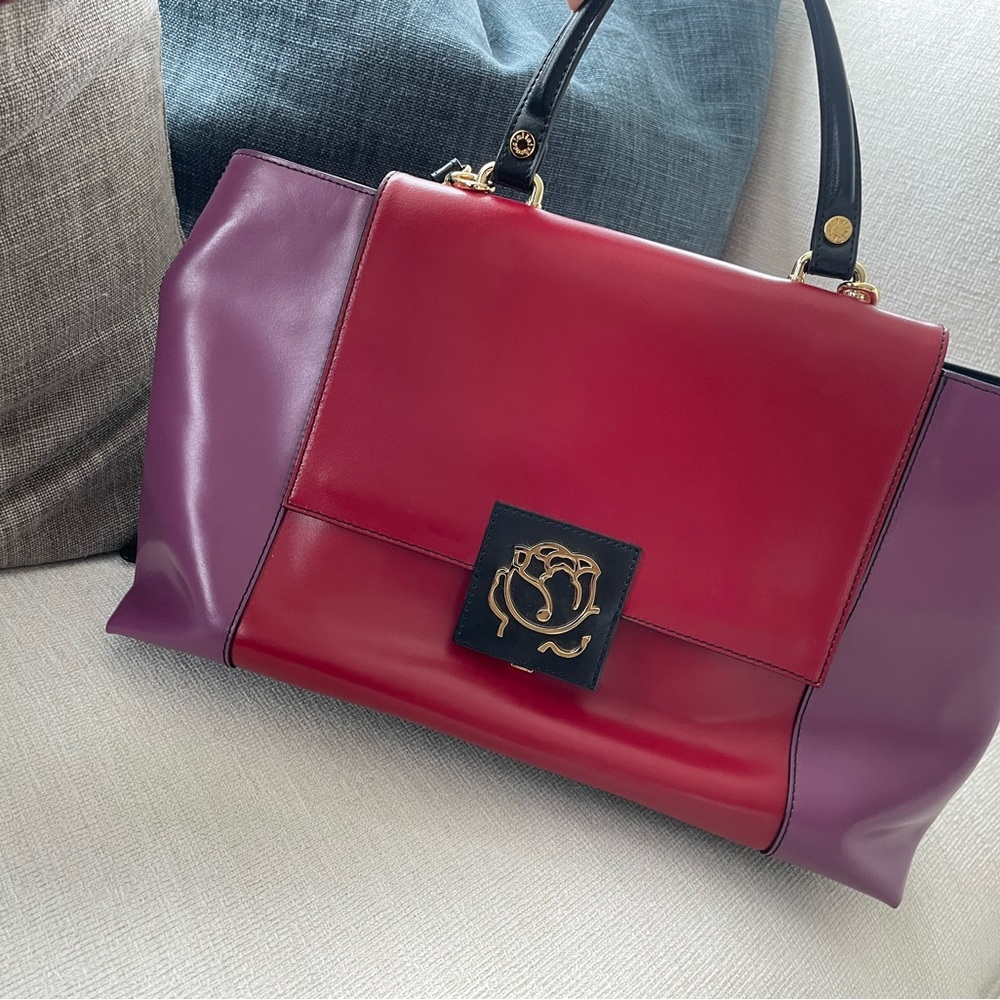 Chic Red and Purple Women's Shoulder Bag